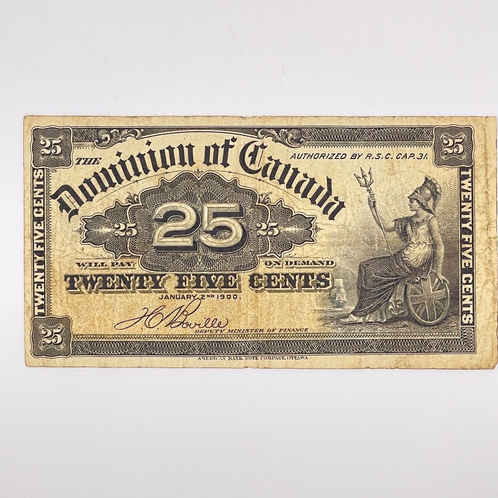 1900 Dominion of Canada 25 Cent Fractional Currency Note